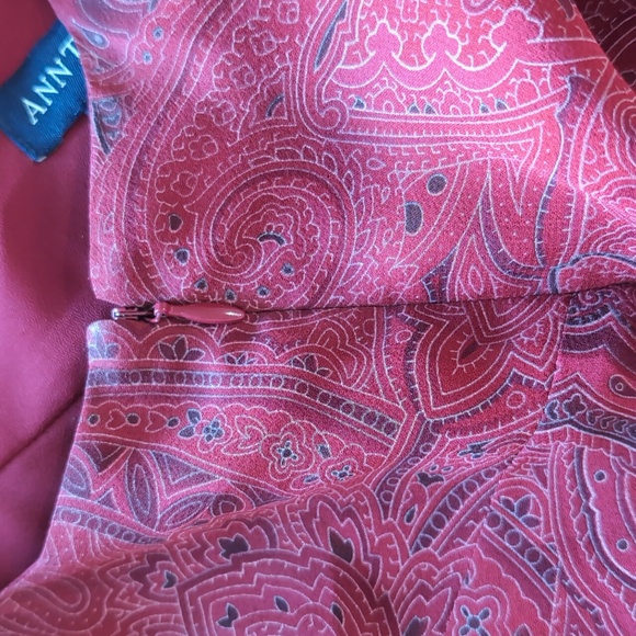 Vintage Y2K 100% Silk Ann Taylor Red Sexy Bias Cut Slip Dress Midi Whimsigoth L - Picture 6 of 9